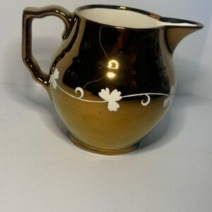 Stoke on Trent England "GRAYS POTTERY" "5" Milk Pitcher with Flower/Vine